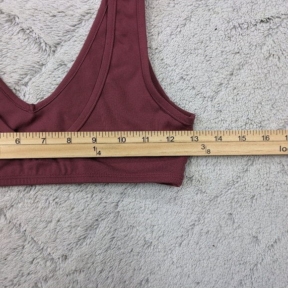 Set Active Sports Bra Women's Small Pink Deep Mauve Sport body Dip V Front Back - Picture 2 of 6